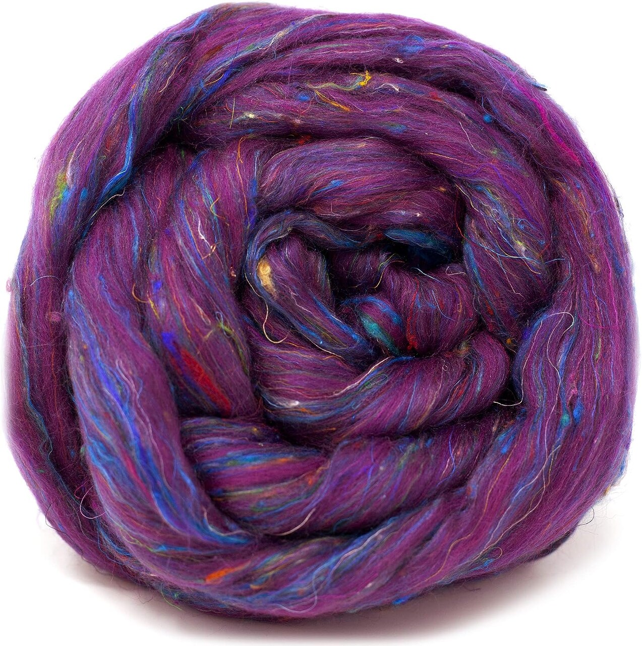 Merino Sari Blend - Merino Wool & Sari Silk Roving Fiber. Super Soft Combed Top For Hand Spinning, Needle Felting, Wet and Nuno Felting.